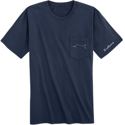 Marlin Crest Pocket Tee - Navy Blue