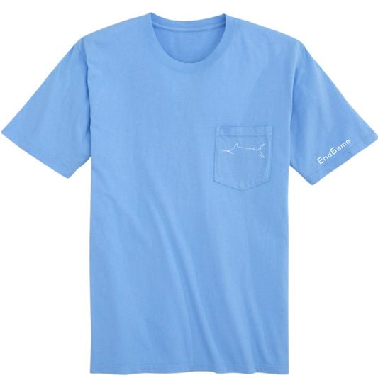 Marlin Crest Pocket Tee - Coastal Blue