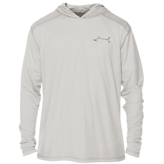 Marlin Crest Hooded Performance Shirt - Storm Gray