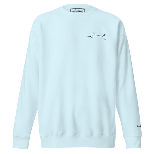 Marlin Crest Embroidered Crew - Coastal Blue
