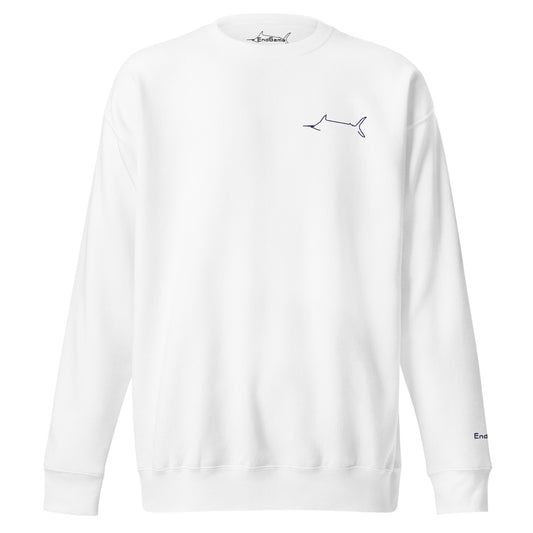 Marlin Crest Embroidered Crew - White